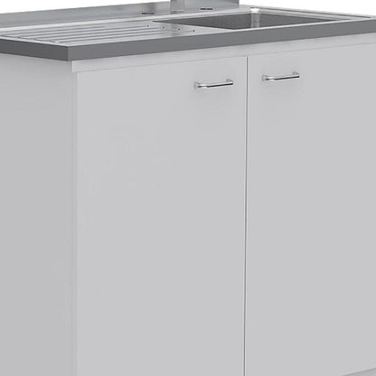 White 39" Kitchen Island Set