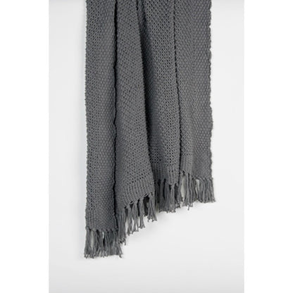 50" X 60" Gray Cotton Woven Throw Blanket