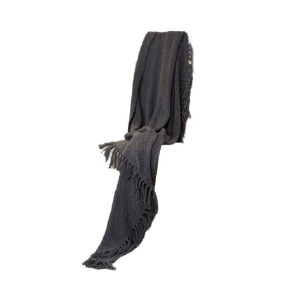 50" X 60" Gray Cotton Woven Throw Blanket