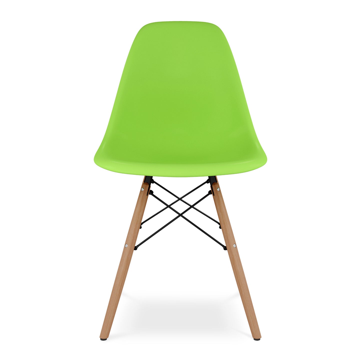 Green And Natural Heavy Duty Plastic And Wood Dining Side Chair