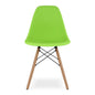 Green And Natural Heavy Duty Plastic And Wood Dining Side Chair