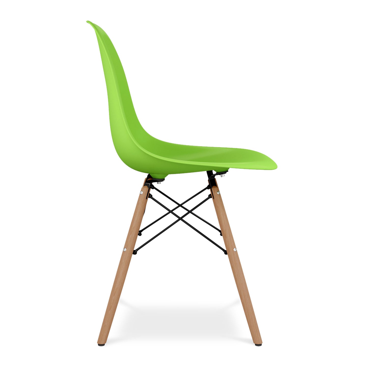 Green And Natural Heavy Duty Plastic And Wood Dining Side Chair