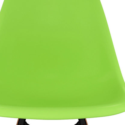 Green And Natural Heavy Duty Plastic And Wood Dining Side Chair