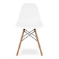 White And Natural Heavy Duty Plastic And Wood Dining Side Chair