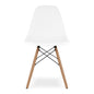 White And Natural Heavy Duty Plastic And Wood Dining Side Chair