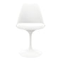 White Upholstered Faux Leather Dining Side Chair