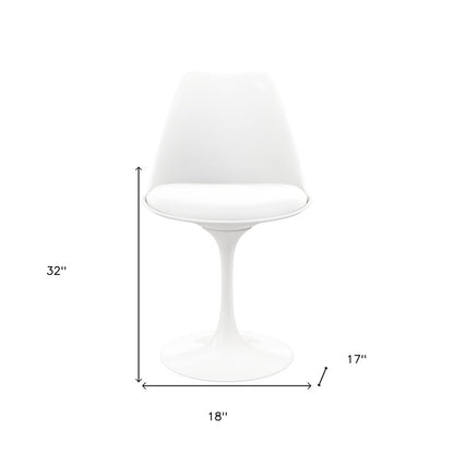 White Upholstered Faux Leather Dining Side Chair