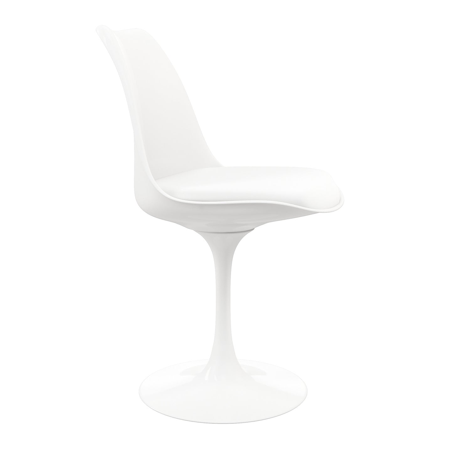 White Upholstered Faux Leather Dining Side Chair