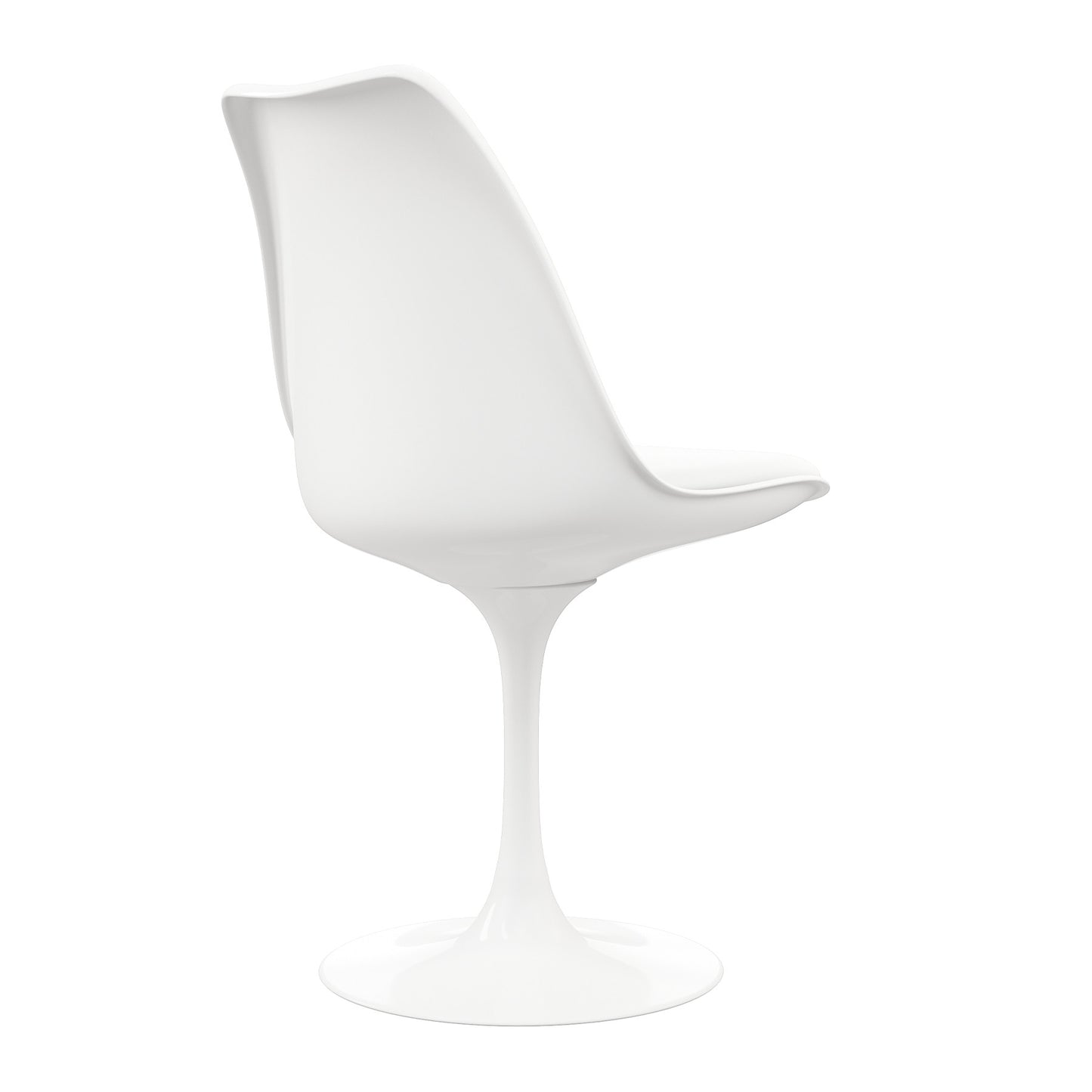 White Upholstered Faux Leather Dining Side Chair