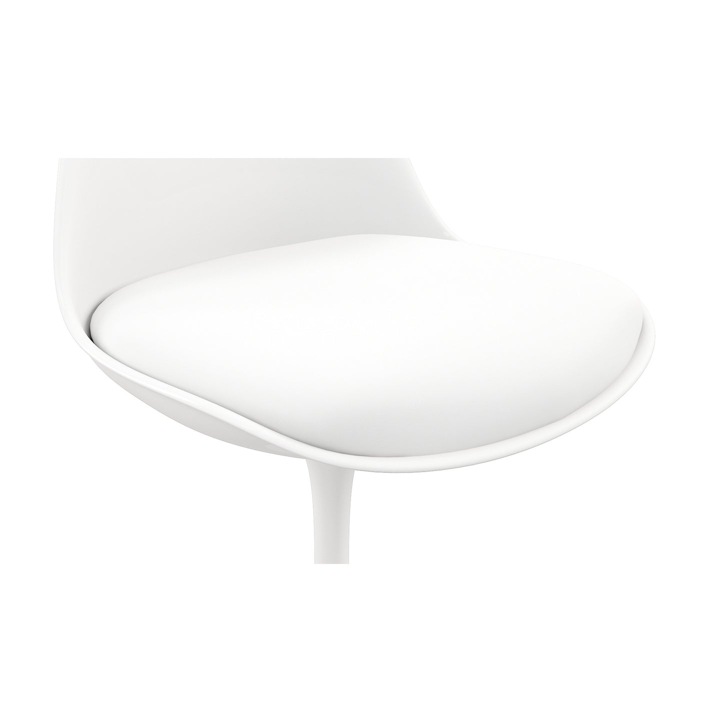 White Upholstered Faux Leather Dining Side Chair