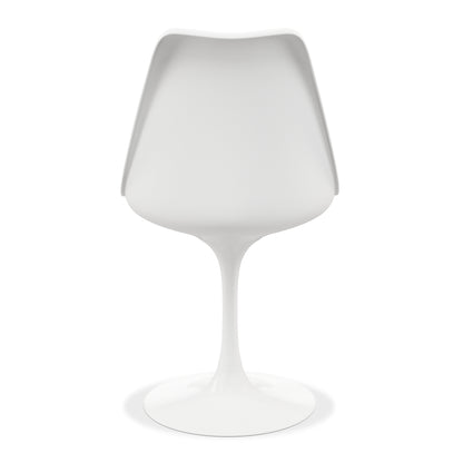 White Upholstered Faux Leather Dining Side Chair