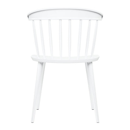 White Heavy Duty Plastic Slat Back Dining Side Chair