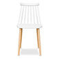 White And Natural Metal and Plastic Windsor Back Dining Side Chair