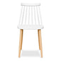 White And Natural Metal and Plastic Windsor Back Dining Side Chair