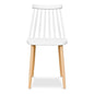 White And Natural Metal and Plastic Windsor Back Dining Side Chair