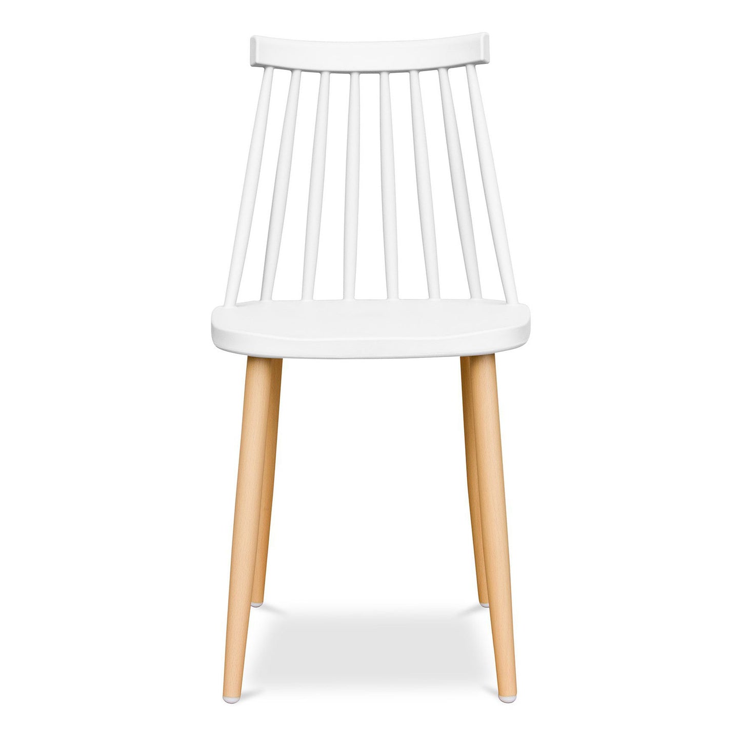 White And Natural Metal and Plastic Windsor Back Dining Side Chair