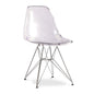 Clear and Silver Steel Dining Side Chair