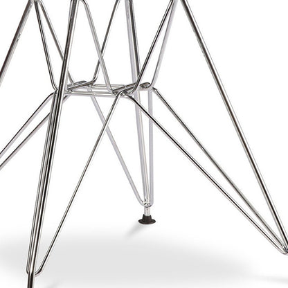 Clear and Silver Steel Dining Side Chair