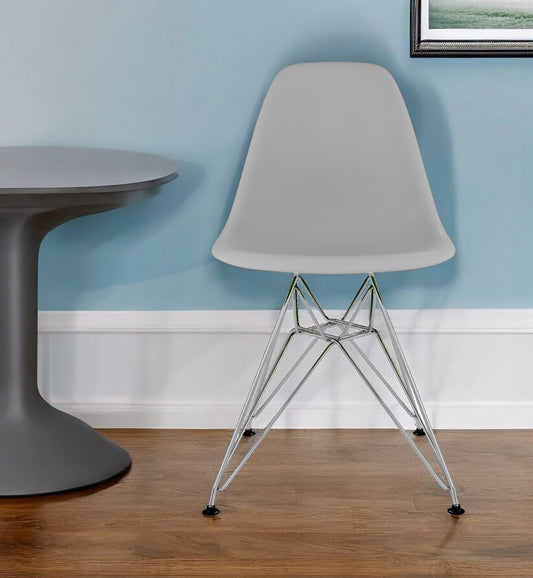 Gray And Silver Acrylic Dining Side Chair