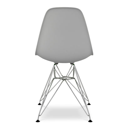 Gray and Silver Steel Dining Side Chair