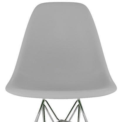 Gray and Silver Steel Dining Side Chair