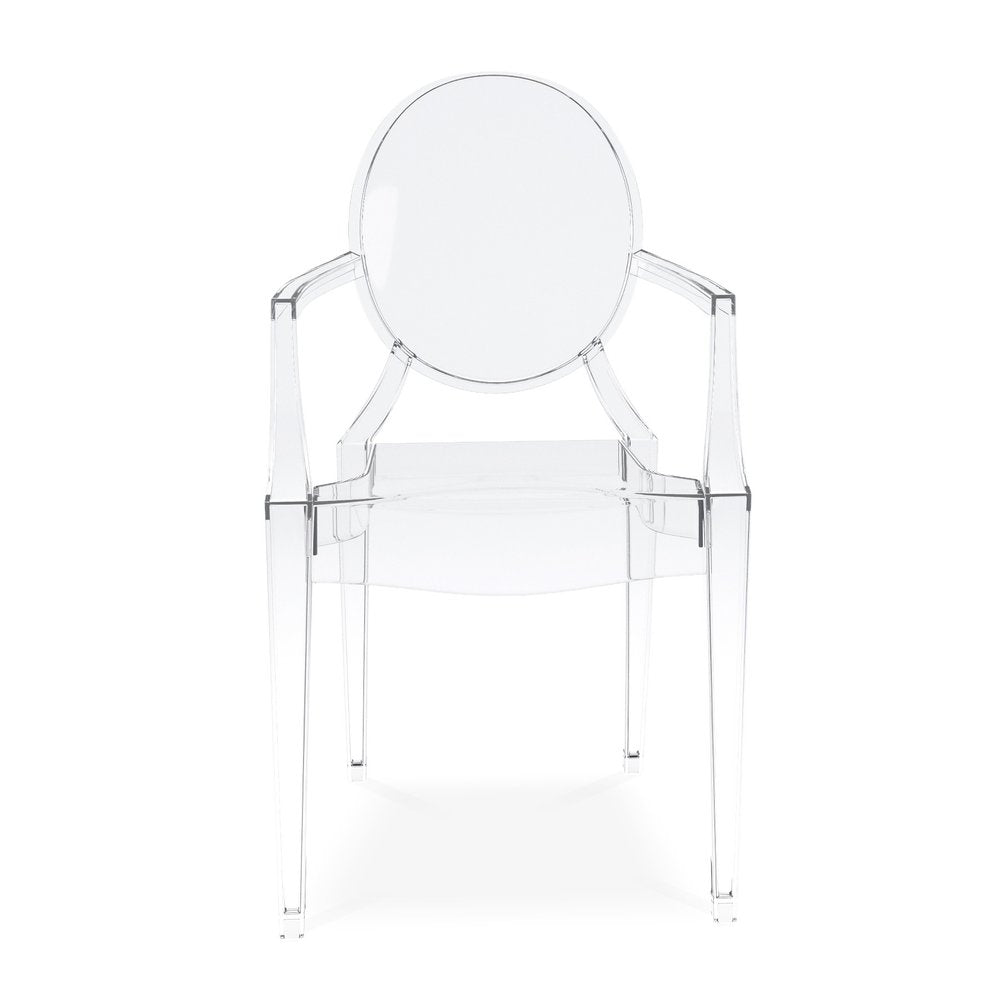 Clear Acrylic King Louis Back Dining Arm Chair