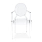 Clear Acrylic King Louis Back Dining Arm Chair