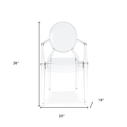 Clear Acrylic King Louis Back Dining Arm Chair