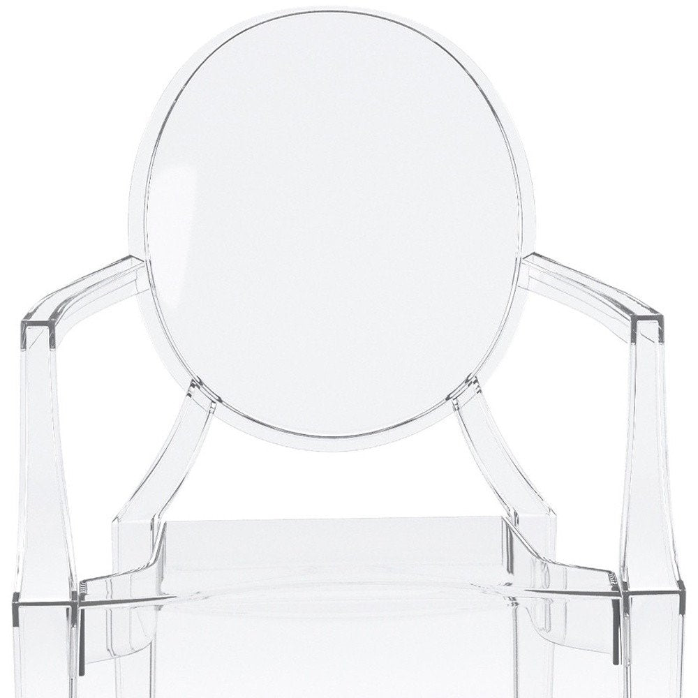 Clear Acrylic King Louis Back Dining Arm Chair