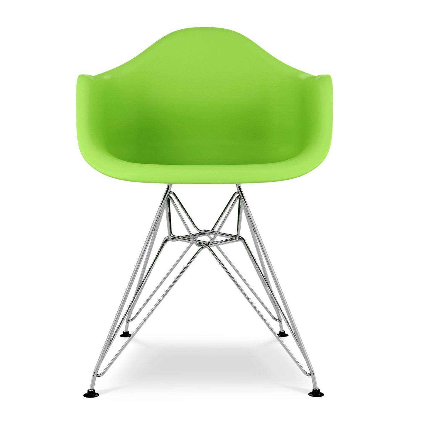 Green And Silver Heavy Duty Plastic Dining Arm Chair