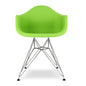 Green And Silver Heavy Duty Plastic Dining Arm Chair