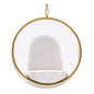 42" White Faux Leather Balloon Chair