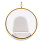 42" White Faux Leather Balloon Chair