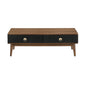 47" Brown And Black Coffee Table With Two Drawers
