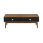 47" Brown And Black Coffee Table With Two Drawers