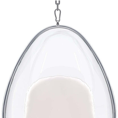 27" White Faux Leather Balloon Chair