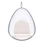 27" White Faux Leather Balloon Chair