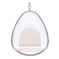 27" White Faux Leather Balloon Chair