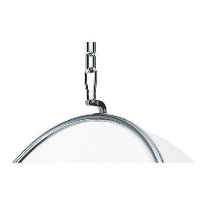 27" White Faux Leather Balloon Chair