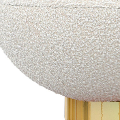 30" White and Gold Boucle Slipper Chair