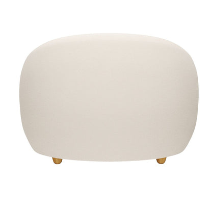39" White and Natural Boucle Arm Chair