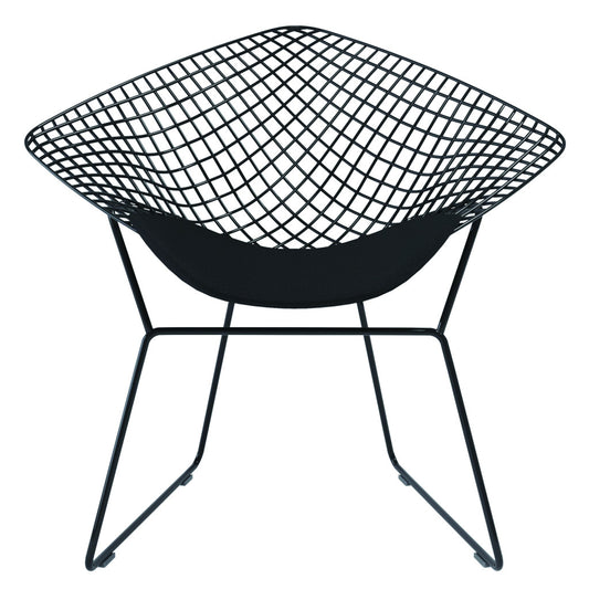 32" Black Metal Lounge Chair with Pad