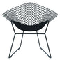 32" Black Metal Lounge Chair with Pad