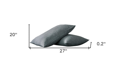 Set of Two Gray Linen Standard Pillowcases