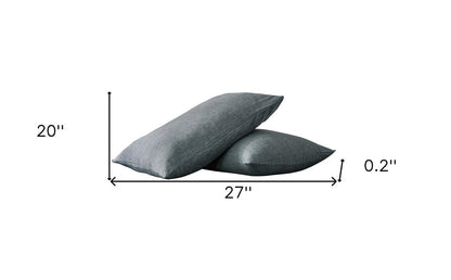 Set of Two Slate Gray Linen Standard Pillowcases