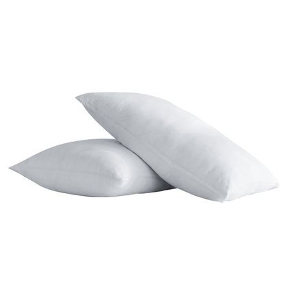 Set of Two White Linen King Pillowcases