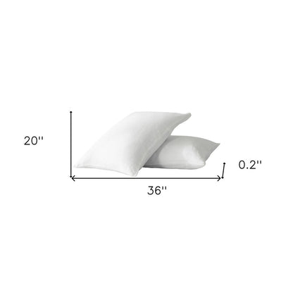 Set of Two Ivory Linen King Pillowcases