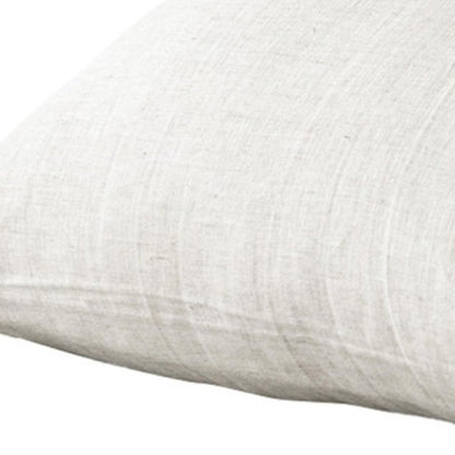Set of Two Light Gray Linen King Pillowcases