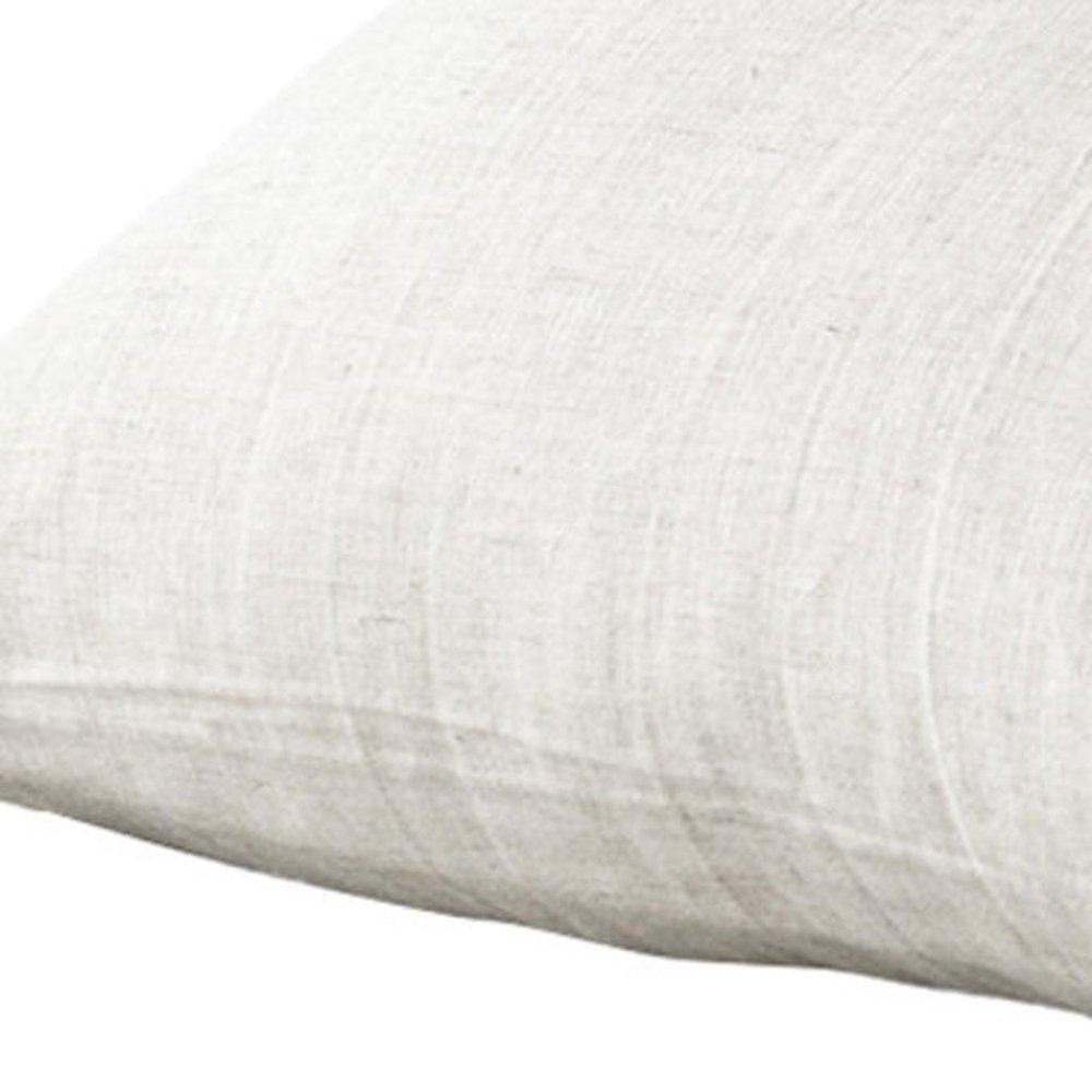 Set of Two Ivory Linen King Pillowcases