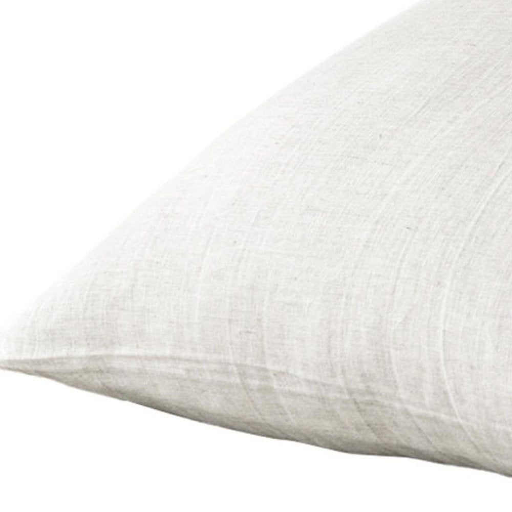 Set of Two Light Gray Linen King Pillowcases